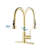 Stainless Steel Pull Down Kitchen Faucet In Brushed Gold With Soap Dispenser - To Scratches, Rust, And Spots 360-Degree Swivel Spout Robust Spray Function 1.8Gpm Flow Rate 360 Swiveling Potent-1485681877