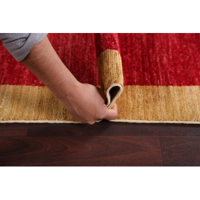 Karell One-of-a-Kind Size: 2'8" X 9'11" Runner Wool Area Rug in Red