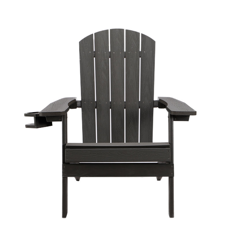 Chaise Adirondack pliante en plastique Tranquilo Depot, Gris foncé