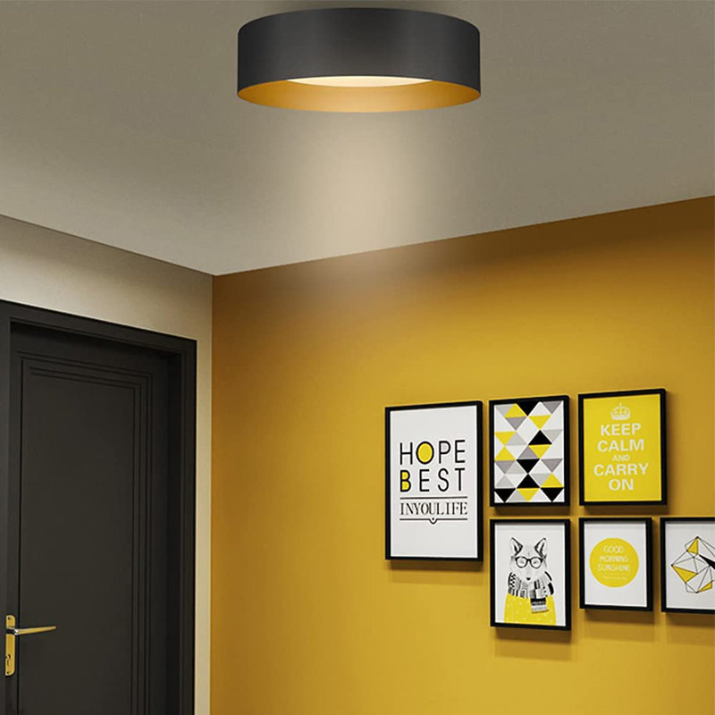 Plafonnier encastré 2 lumières 12,5 po, Noir