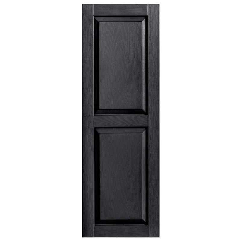 Volet extérieur à panneau surélevé en vinyle simple, Noir, 16 po, 60 po