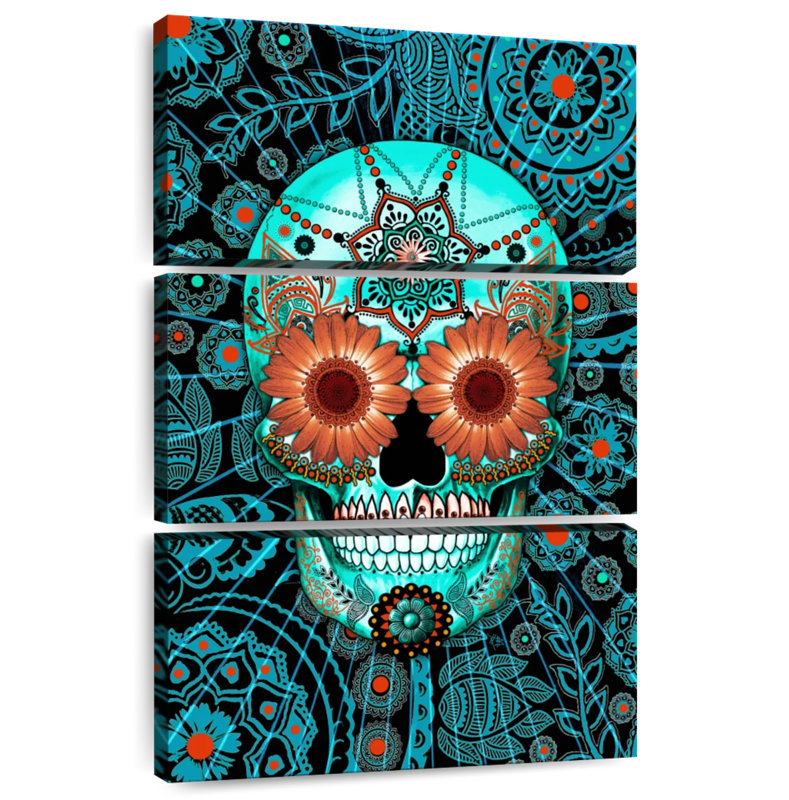 Kerner Sugar Skull Caribbean Blue, 57" H x 36" W