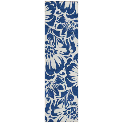Rockcrest Washable Floral Indoor / Outdoor Rug