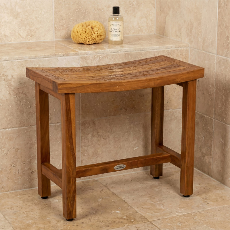 Banc de douche 24 po Sumba, H 21 po x l 24 po x P 12 po, Huile de teck
