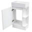 Meuble-lavabo 18,6 po avec lavabo, meuble-lavabo avec tablette à deux niveaux, orientation gauche ou droite, blanc