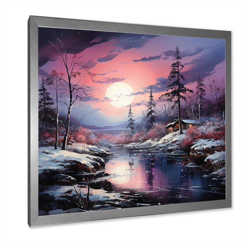 Gregora - Aurora Borealis Wall Art Living Room_106503, H 16 po x l 16 po x P 1 po, Impression argent sur toile encadrée