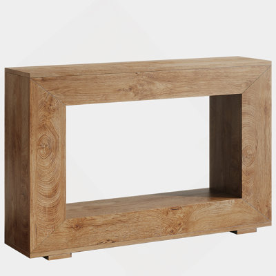 47 Inches Farmhouse Console Table With Storage, Rustic Entryway Table For Hallway, Living Room, Or Foyer, Natural Wood Finish Accent Sofa Table With Open Shelf, Vintage Industrial Design
