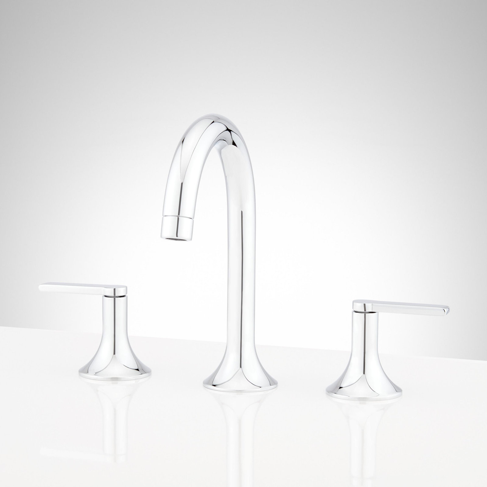 Lentz Widespread Bathroom Faucet, Chrome, Lever Handle