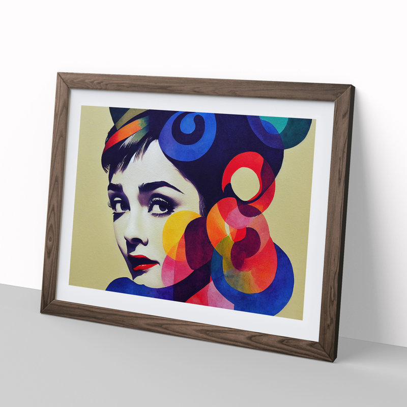 Colourful Woman Vol.3 Abstract - Framed Print, Walnut Framed, 46cm H x 64cm W x 2cm D