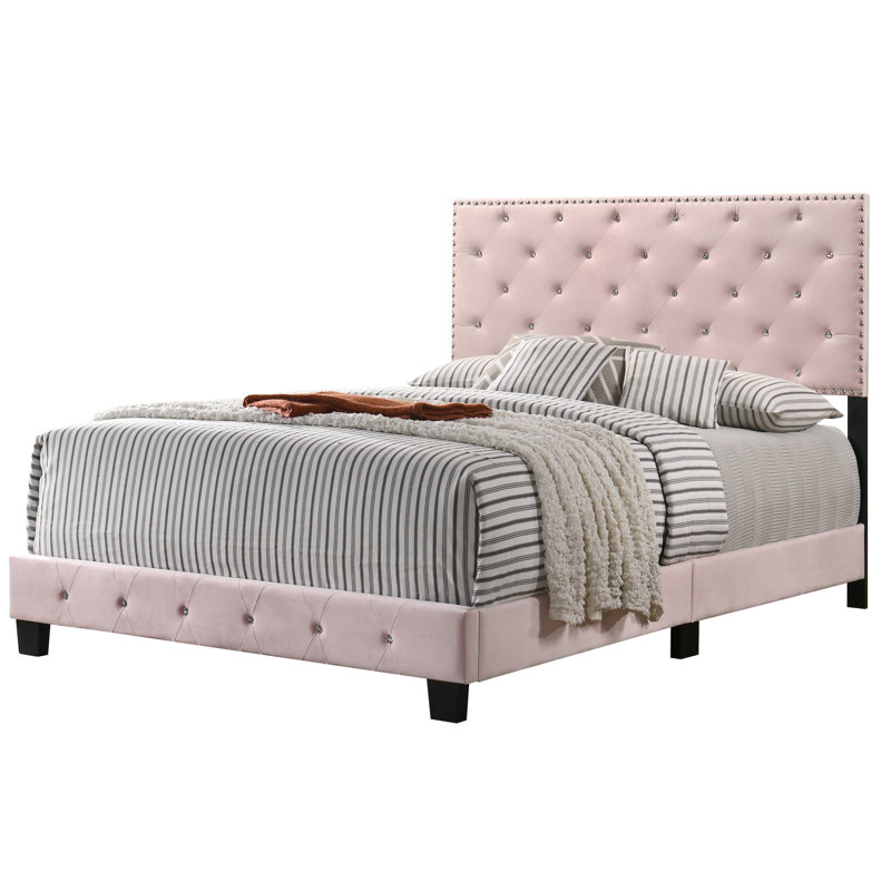 Grand lit avec sommier Suffolk, rose, Grand lit, Rose