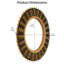 【Miroir mural rond en bambou de 23 po Echo - Cordes de chanvre jaune clair et noir, décoratives pour salle de bain / chambre à coucher / salon