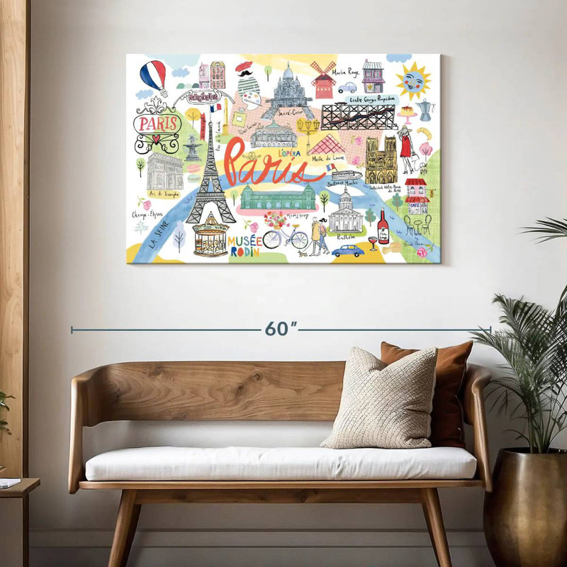 Lumière de carte Kavia Paris, H 30 po x l 45 po