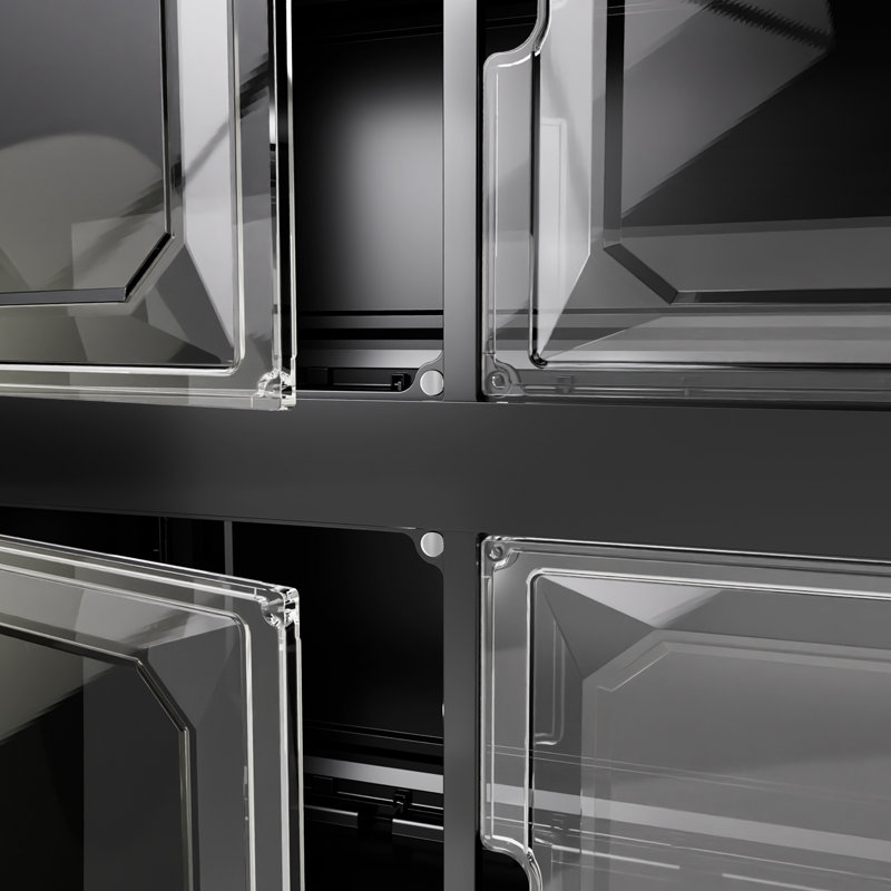 Armoire de rangement pliable tout-en-un Adelaine, 5 paniers de rangement en plastique 385QT, Black