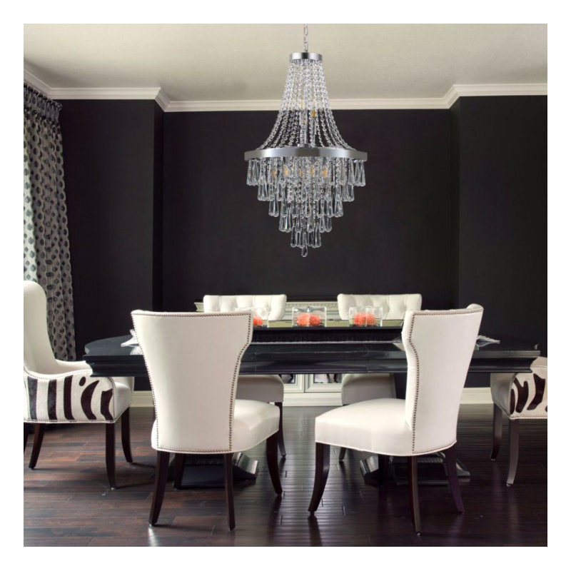 Lustre en cristal de luxe moderne, Chrome chrome