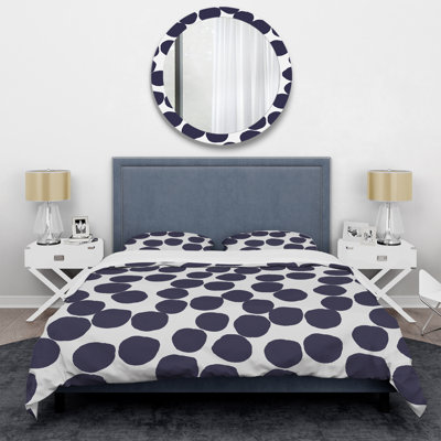 Blue Circle Pattern - Patterned Duvet Cover Set