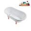 Baignoire de trempage sur pieds en acrylique 57 "avec drain, pattes et plateau en bambou 57" Streamline-83636136-90752936