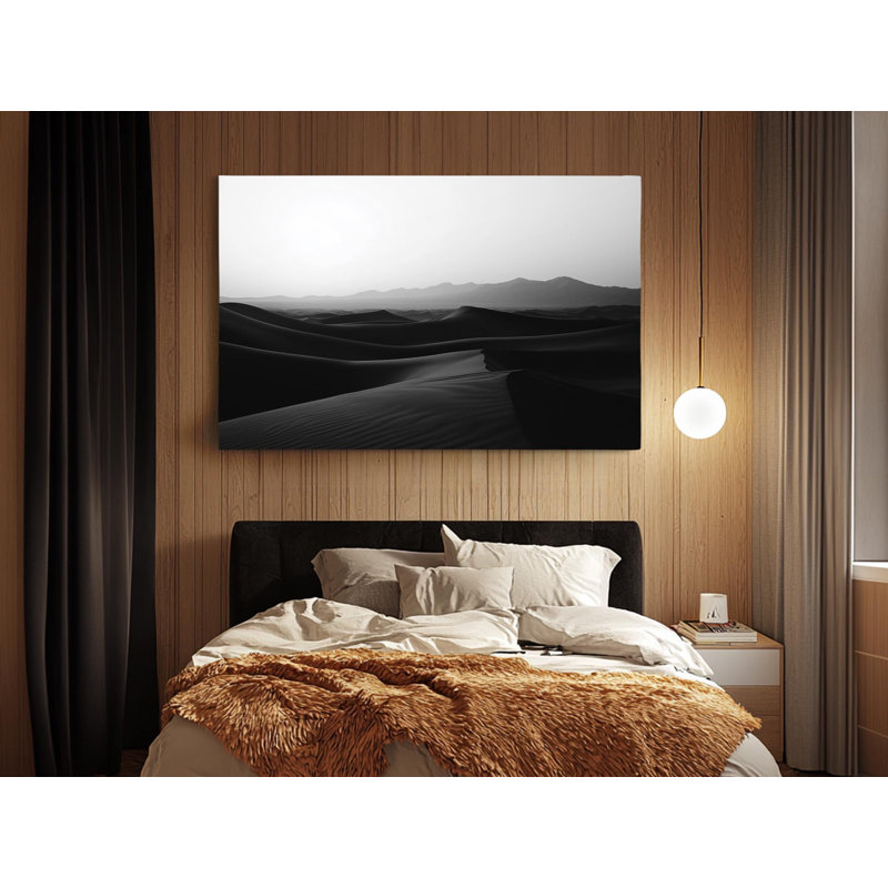 Reproduction sur toile de haute qualité en noir et blanc du désert sur toile de haute qualité - décoration murale faite à la main - art élégant - cadeau - reproduction murale, reproduction de peinture