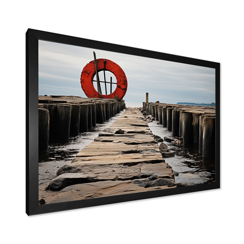 Quai monochrome I - impression, Cadre photo noir, H 12 po x l 20 po x P 1 po