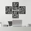 «Black and White Abstract Leaves Silhouette Decor Shapes», impression encadrée sur papier, 4 pièces-97770401-97770399