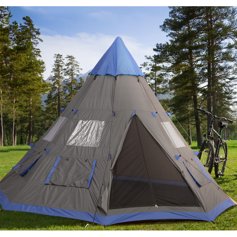 Tente de camping pour 4 à 6 personnes pour 6 à 7 personnes: Comprend 8 fenêtres en filet.