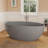 Fslefay 63'' Terrazzo Freestanding Solid Surface Concrete Soaking Bathtub
