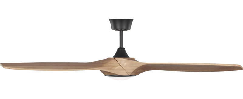 Selen Smart LED Ceiling Fan, Natural Honey, Midnight Black, 60" Wide