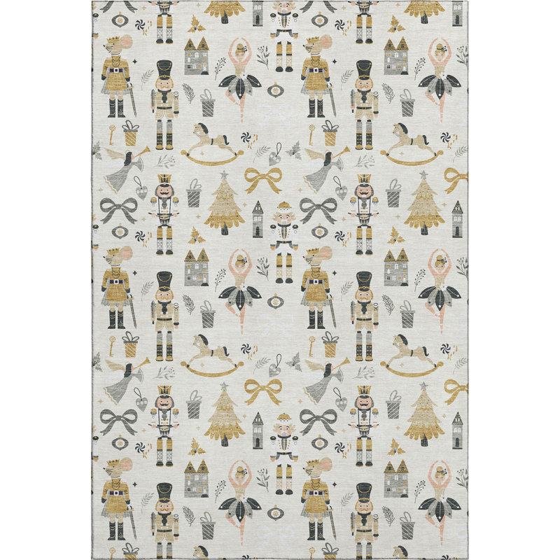 Premium Machine Washable Lingeswaran AMF1827 Fun Christmas Rug, Rectangle 3' x 5'