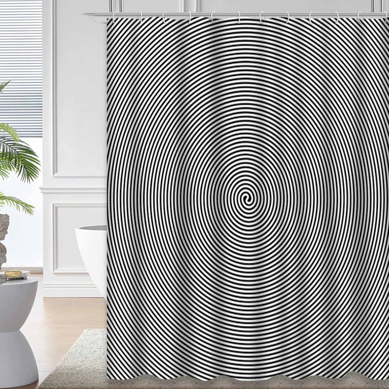 Rideau de douche noir imperméable, rideaux de douche pour la salle de bain avec 12 crochets, 72" L x 84" W