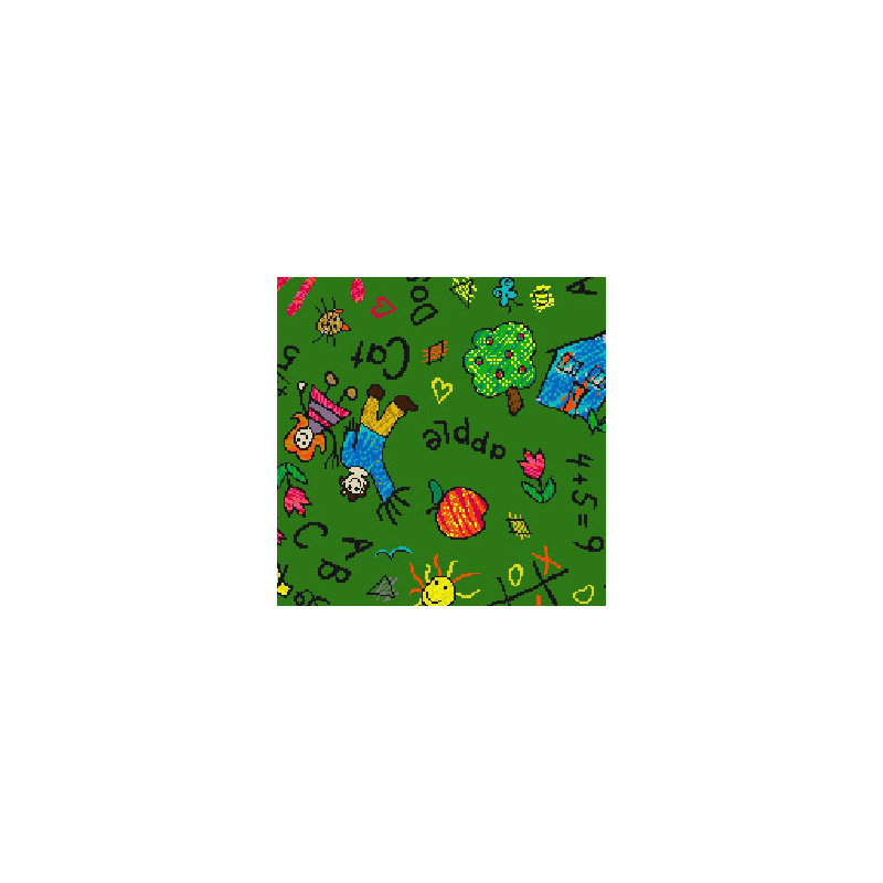 Tapis éducatif à motifs de gribouillis, Rectangle 3 pi 10 po x 5 pi 4 po