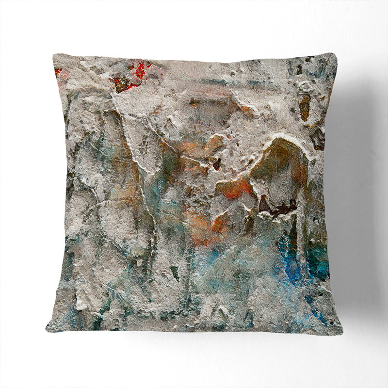 Abstract Square Throw Cushion, White, 55 x 55 cm