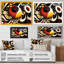 Minimaliste coloré sphères et vagues V - art mural moderne sur toile géométrique-87342837-87342838
