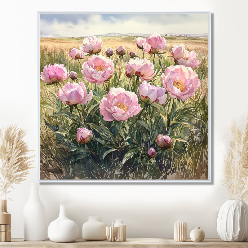 Kratz - Floral Wall Art, Floater Framed Print, 16" H x 16" W, White