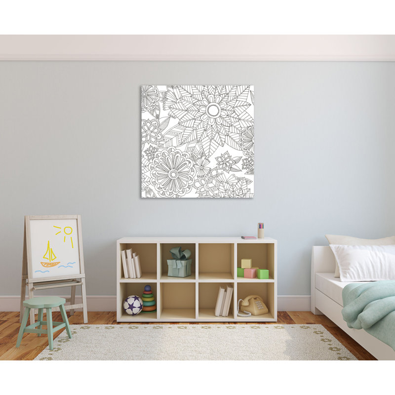 «Floral Garden» par Pam Varacek - reproduction d'art sur toile tendue, H 12 po x l 12 po x P 1,5 po