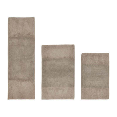 Merkle Premium 100% Cotton 2155 GSM 3-Piece Bath Rug Set, OEKO-TEX® Certified, Non-Slip Spray Latex Backing, Plush Tufted, Super Absorbent, Machine Washable Bathroom Rugs for Bathroom, Shower & Tub, Beige
