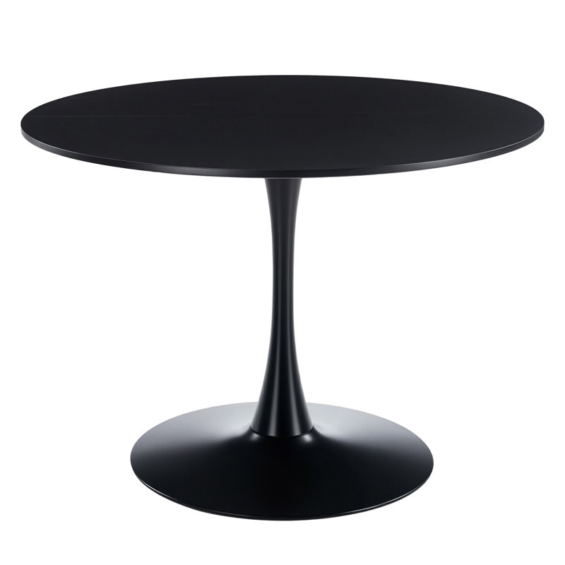 42.1" Mid-Century Dining Table, Top Tulip Table For 4-6 People, Pedestal Dining Table, End Table, Black
