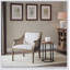 Fauteuil beige en polyester à 4 pieds