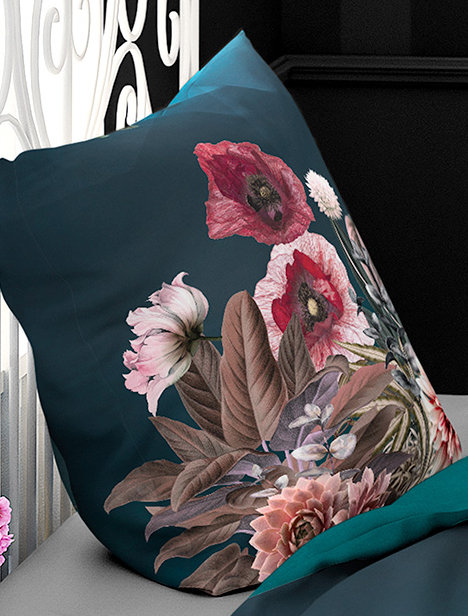 Cotton Duvet Cover Set, 155 x 220cm - 1 Pillowcase 80 x 80cm, Turquoise/Brown/Pink