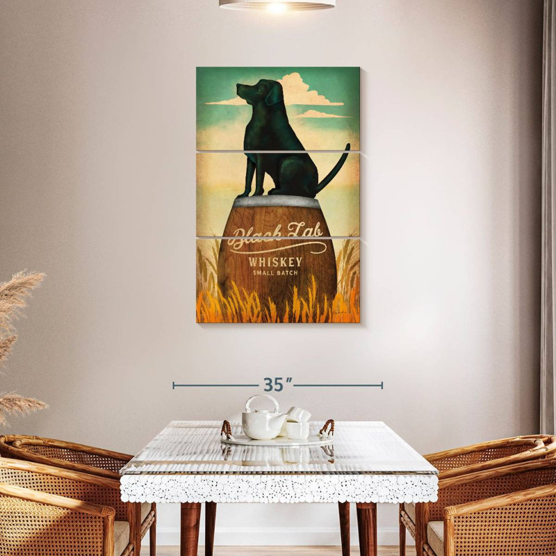 Brampt Black Lab Whiskey, 45" H x 28" W