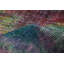 Tapis intérieur de laine vert/rose/bleu 5 pi 3 po x 8 pi 1 po one-of-kind à la main-noué la 1980 Overdyed