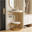 Table de chevet, table de bout, table d'appoint, canapé rond en faux marbre