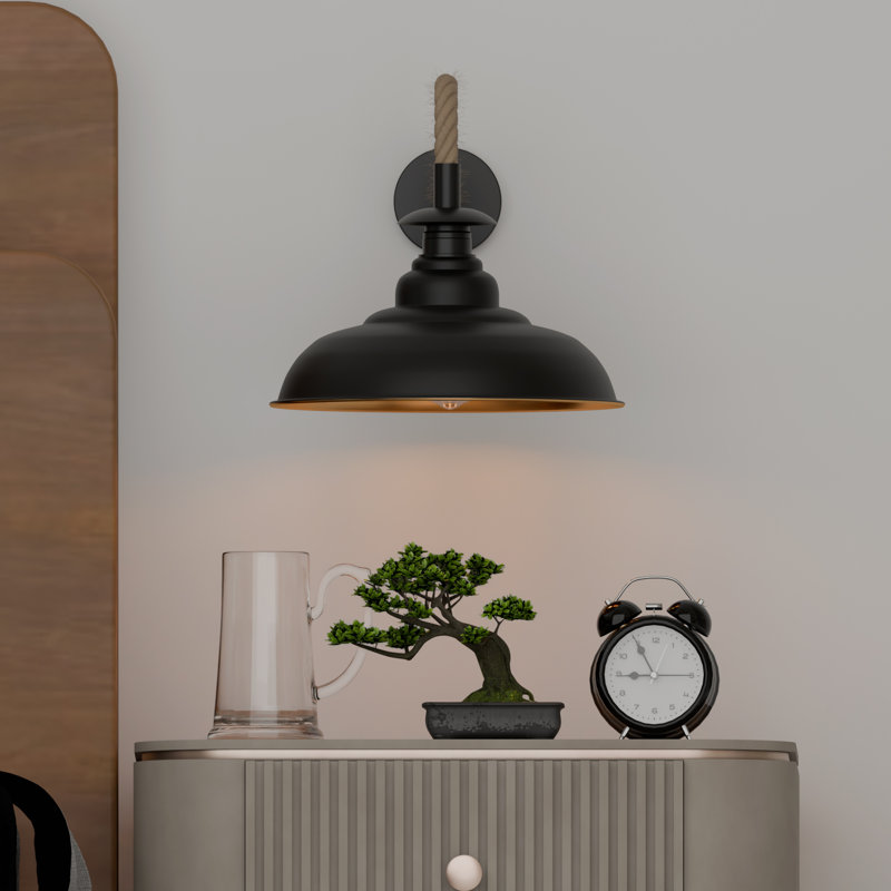Mairead Candle Wall Light, Black Gold Inner, No