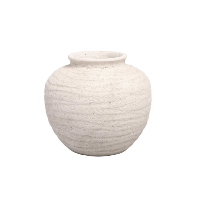 Terracotta Pot White, White, 10.75" H x 11.5" W x 11.5" D