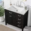 Meuble-lavabo noir avec lavabo 36 po. Tiroirs d'armoire modernes. Bois massif fabriqué et lavabo en céramique lisse. Assemblage requis