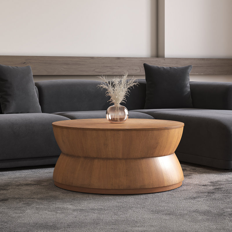 Franciscka Bernie Round Coffee Table, Java Brown