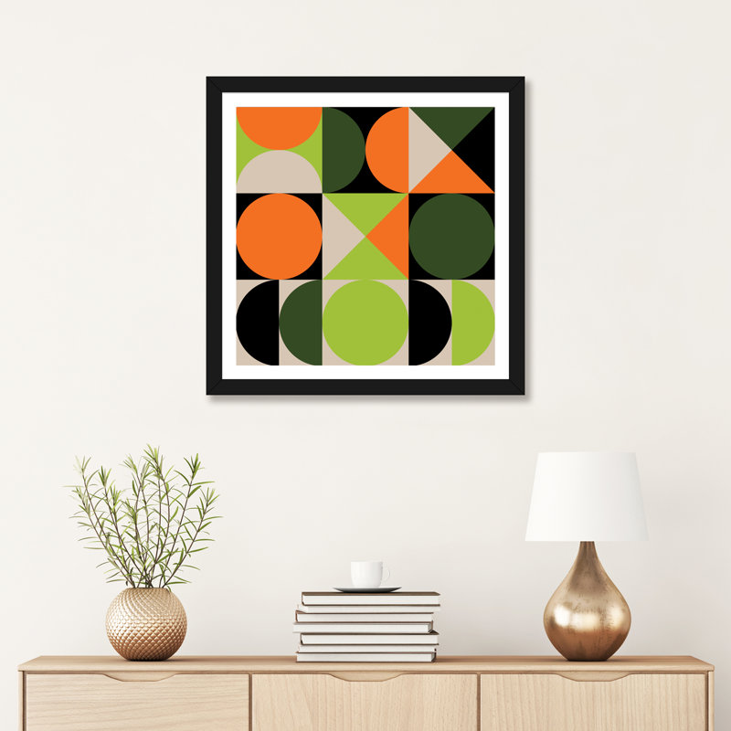 «Tic-Toc I» par Greg Mable - impression d'art graphique, Papier encadré noir, H 24 po x l 24 po x p 1 po