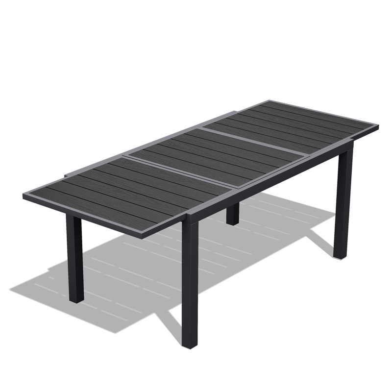 HDPE Extendable Dining Table, Black