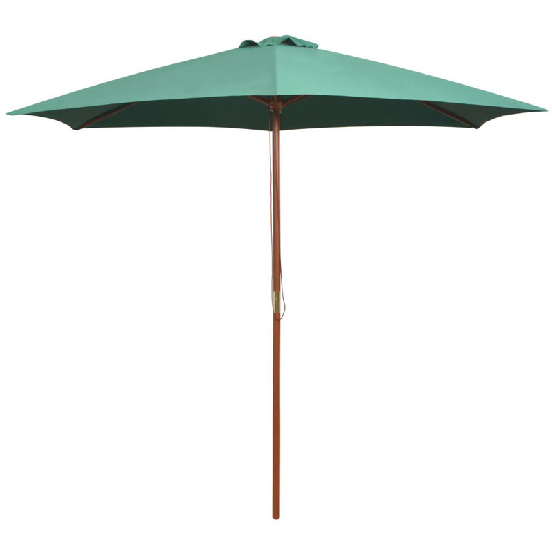 Garden Parasol 270x270 cm Wooden Pole, Green