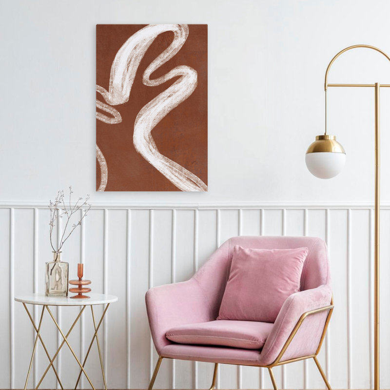 Art abstrait et fil fantôme brun II, H 24 po x l 16 po