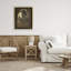 Lion sur cadre flottant en écorce rustique, design par Collin Bogle-939046705-939046704