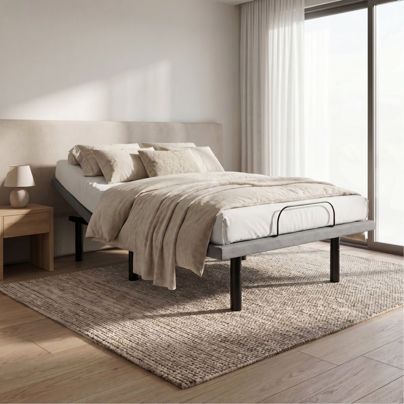 Base de lit réglable OS4 noir et gris avec réglages de la tête et du pied, Queen